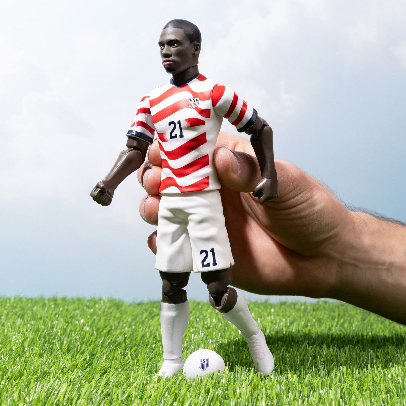 Banbo Toys SOCKERS 2026 USMNT Tim Weah Home Jersey 8" Collectible Soccer Action Figure